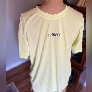 Adidas yellow light weight workout shirt